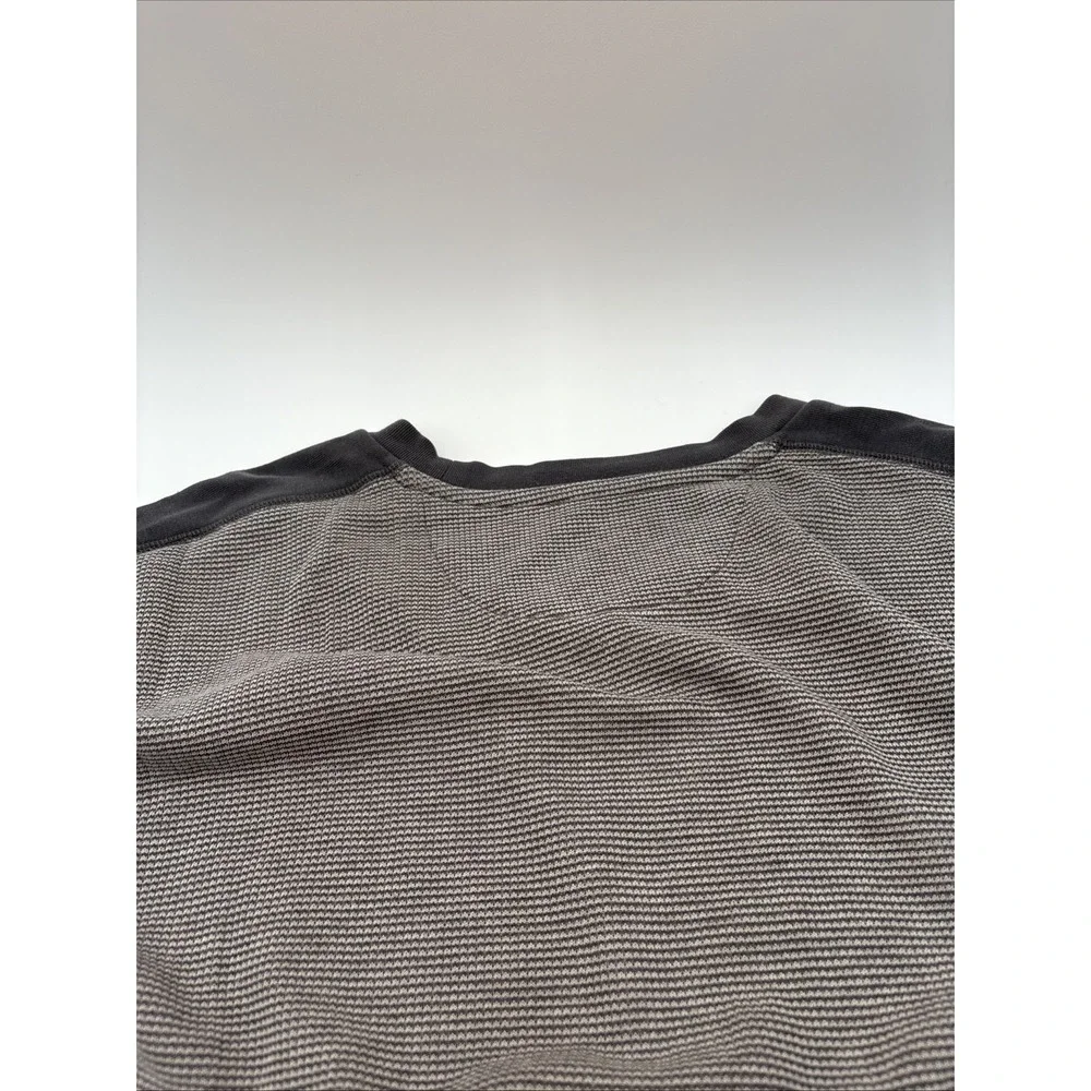 Banana Republic Thermal Style Long Sleeve‎ Shirt Mens Size Large Gray Cotton